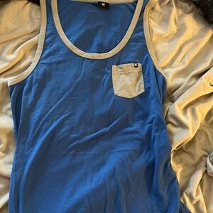 DC Men's Blue and Gray Tank Top